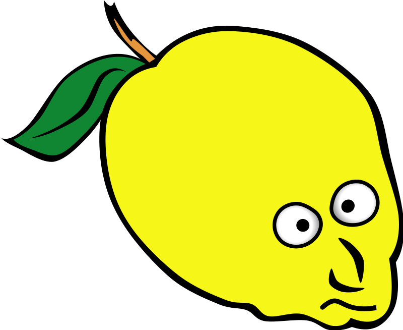 Cartoon Lemon Png Photo (black, white, yellow, green)