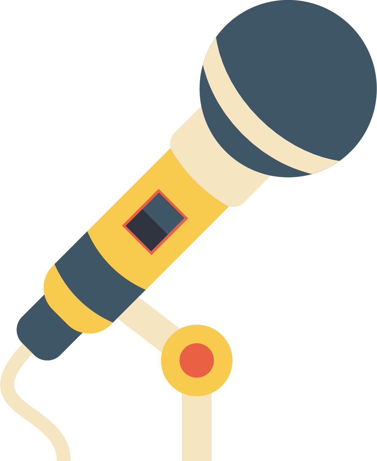 Cartoon Mic Png Image (white, beige, teal, gold)