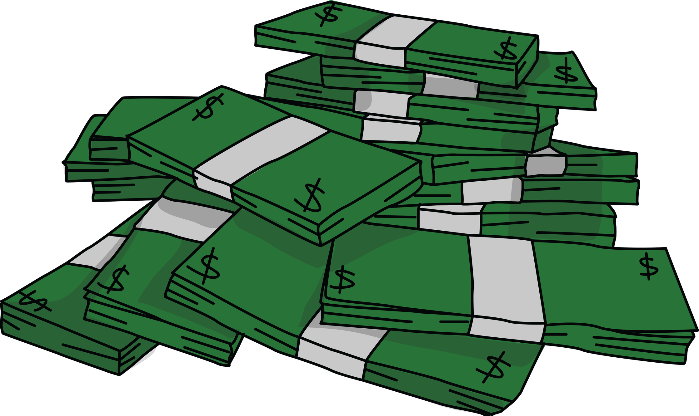 Cartoon Money Png Clipart (black, silver, green)