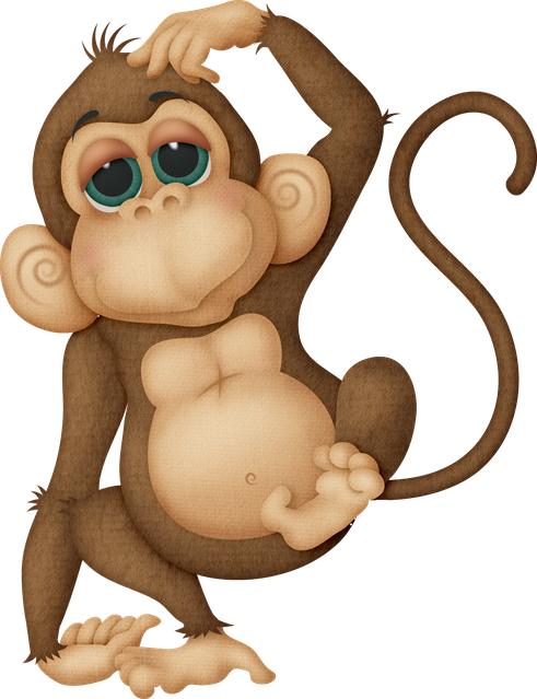 Cartoon Monkey Png Isolated Hd (black, olive, silver, salmon)