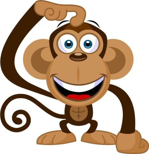 Cartoon Monkey Png Photo (white, olive, black, salmon)