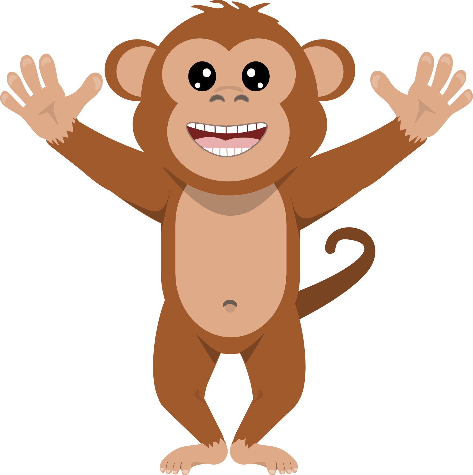 Cartoon Monkey Png Pic (white, chocolate, salmon)