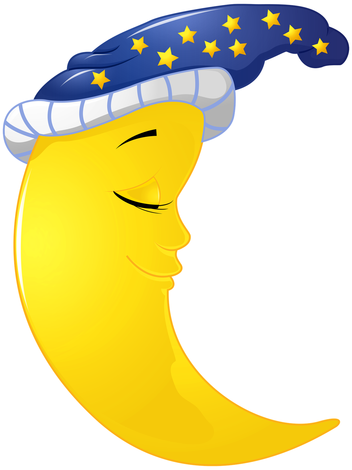 Cartoon Moon Png File (black, gold)