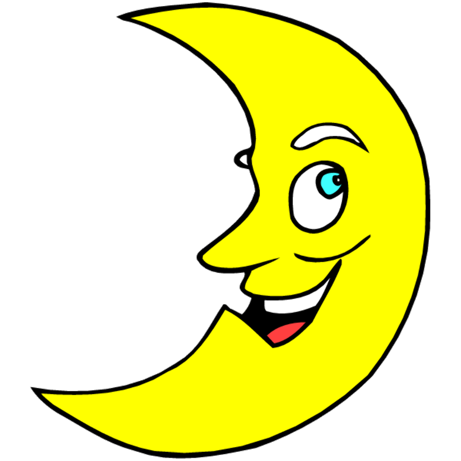 Cartoon Moon Png Isolated Hd (black, white, yellow)