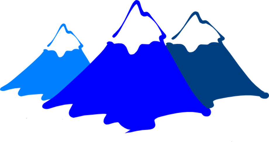 Cartoon Mountains Png File (black, navy, blue, greenish blue)