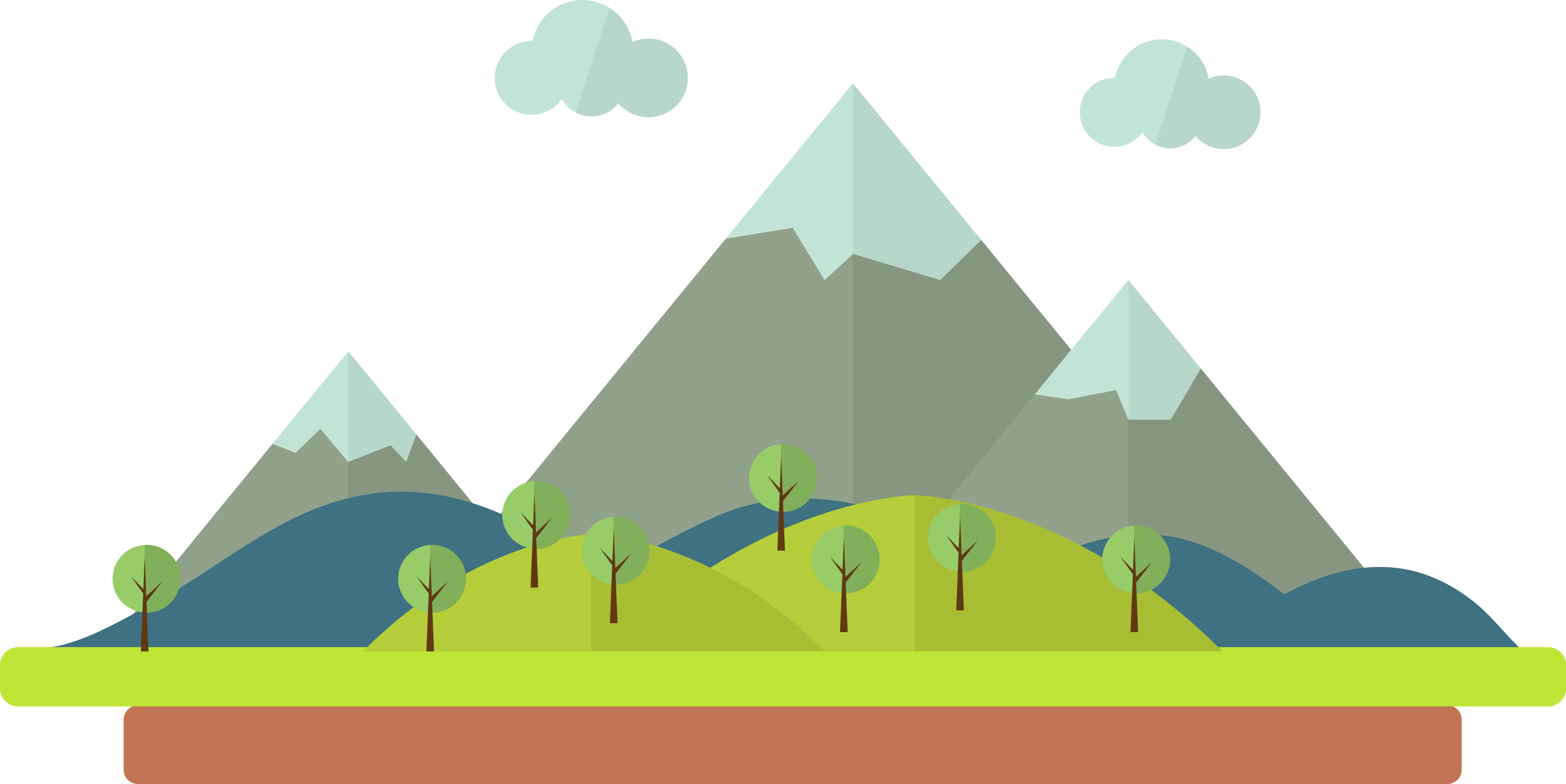 Cartoon Mountains Png Pic (chocolate, teal, white, gold, gray)