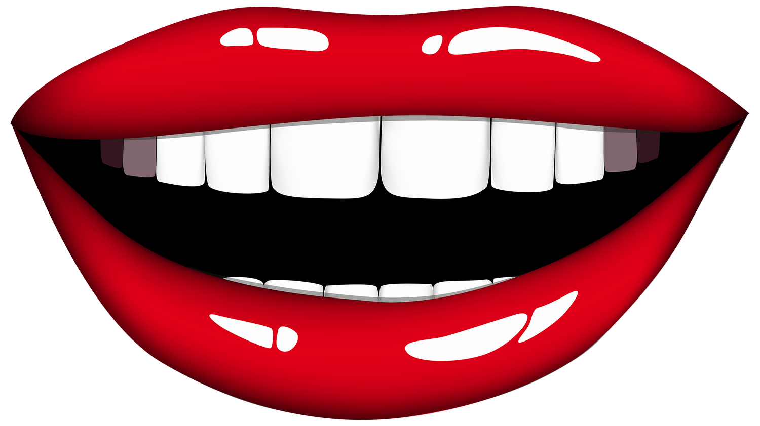 Cartoon Mouth Png Clipart (black, white, red)