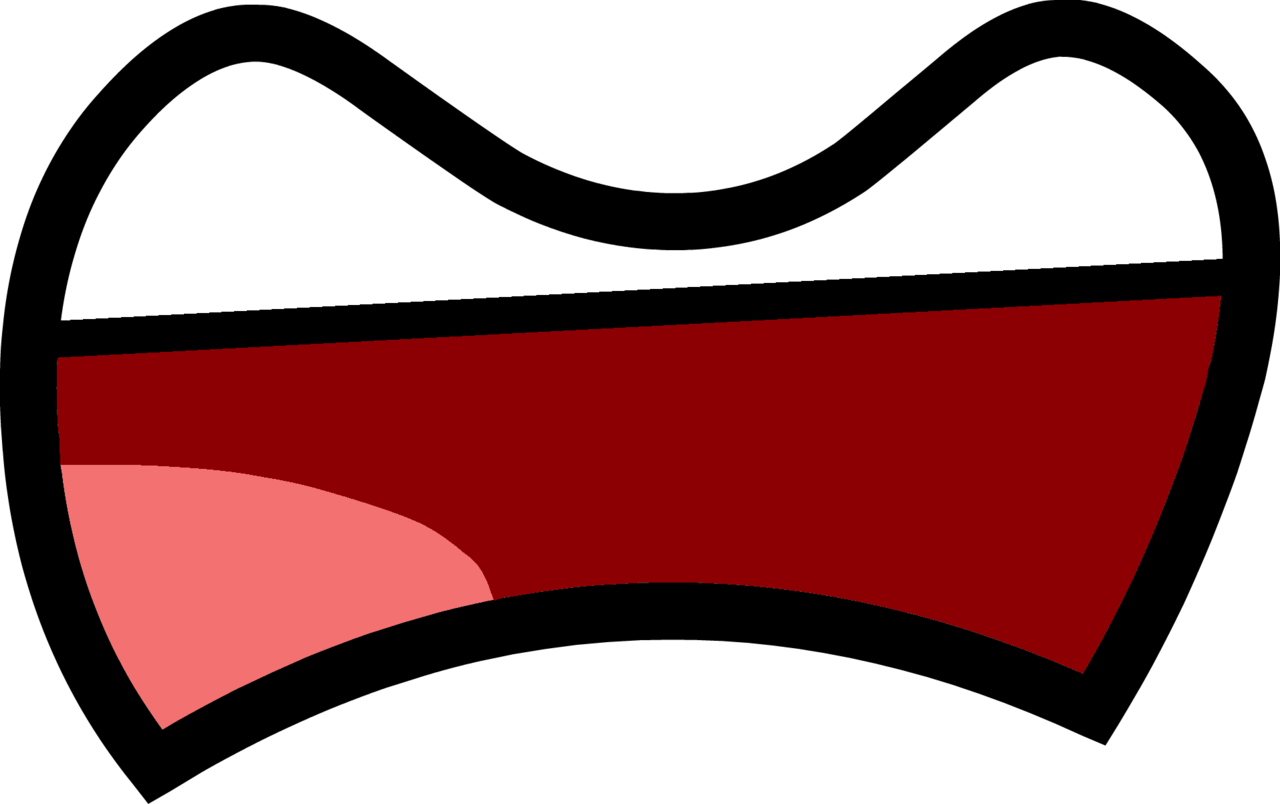 Cartoon Mouth Png File (black, white, maroon, salmon)