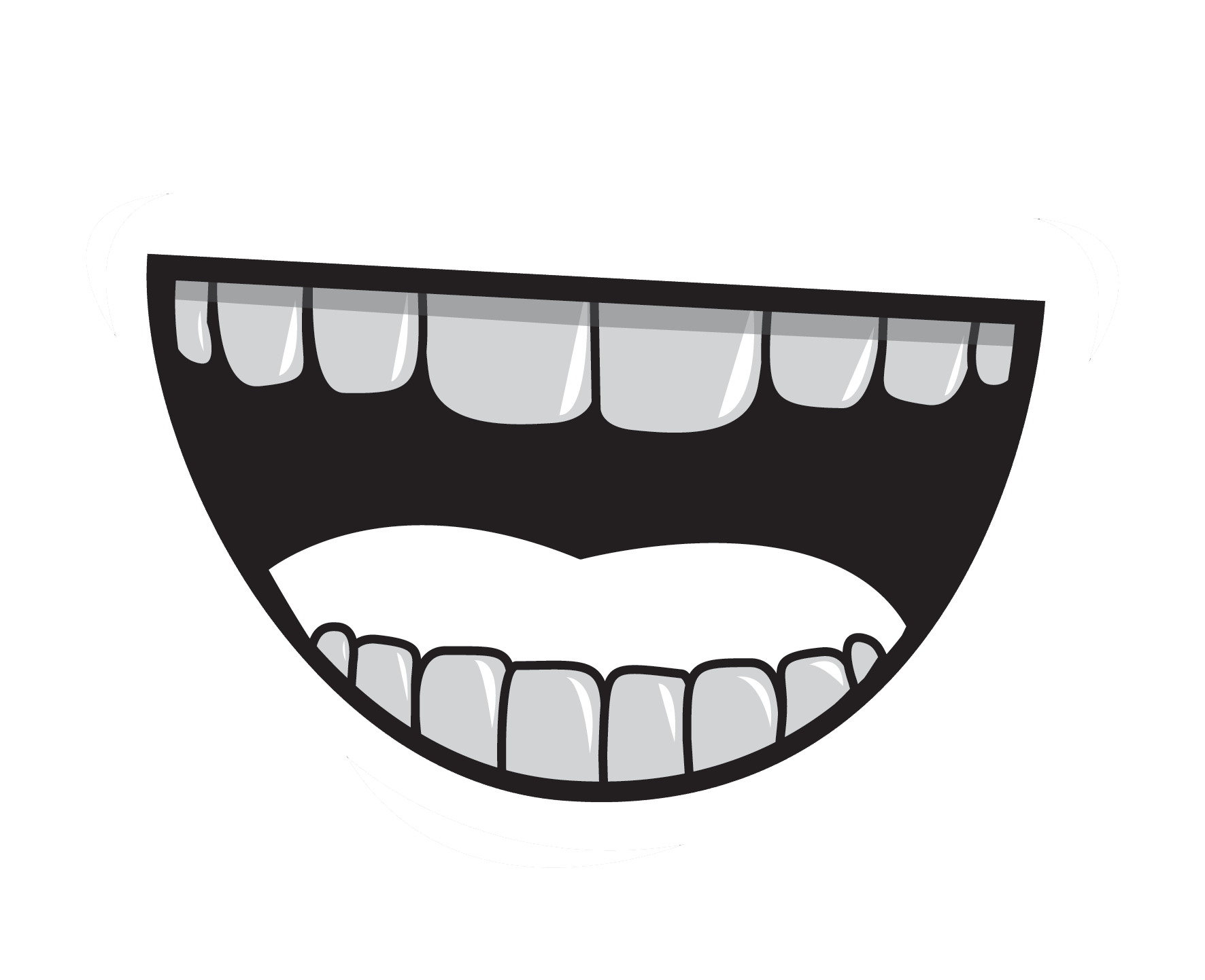 Cartoon Mouth Png Hd (silver, teal, black, white, greenish blue)