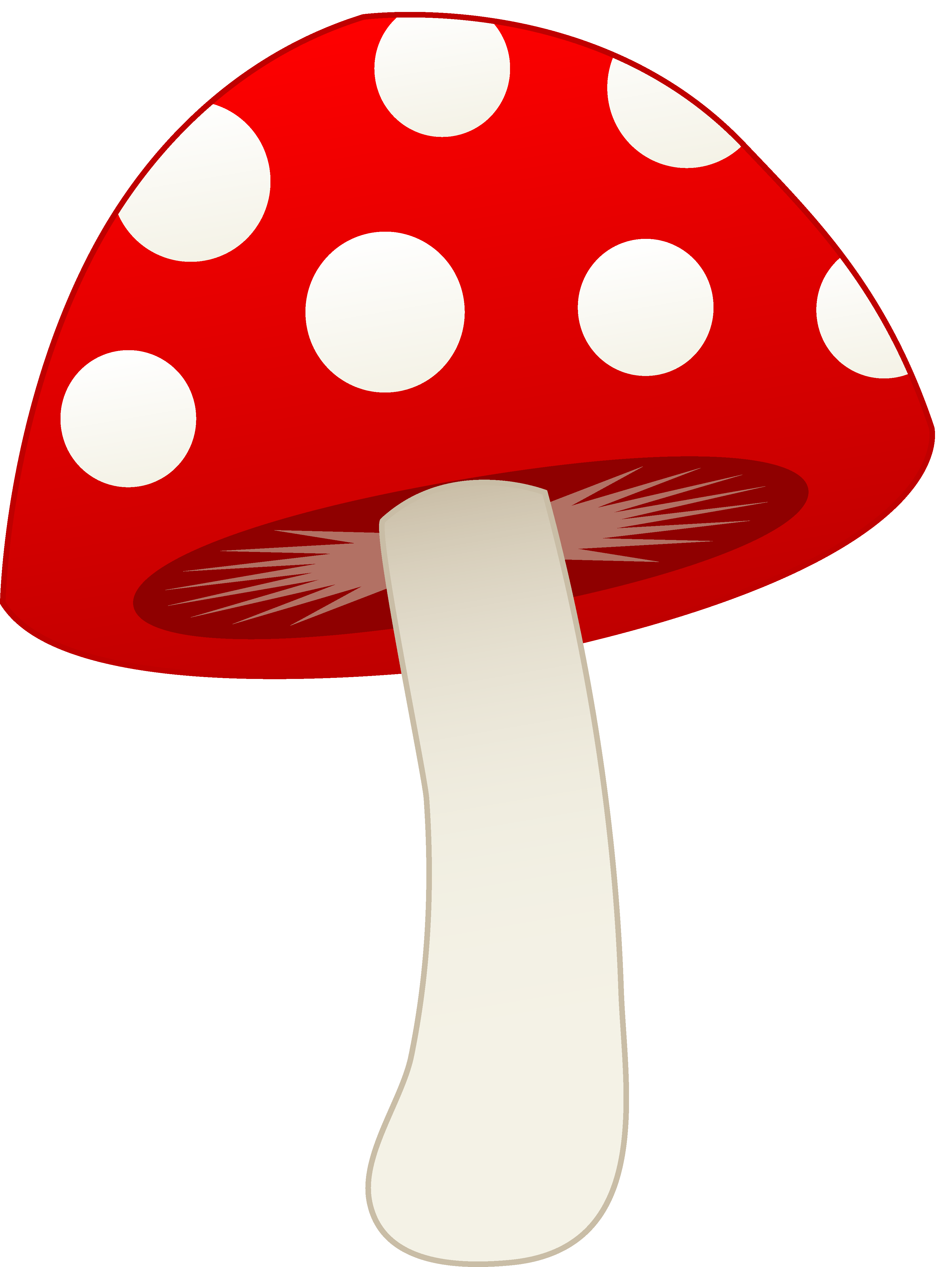 Cartoon Mushroom Png Image (white, beige, red)