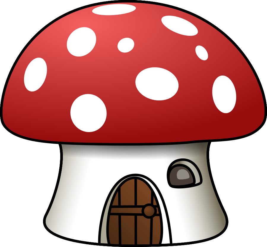 Cartoon Mushroom Png Isolated File (black, white, chocolate, maroon)