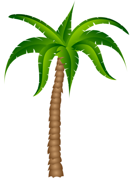 Cartoon Palm Tree Png Clipart (black, chocolate, olive, green)