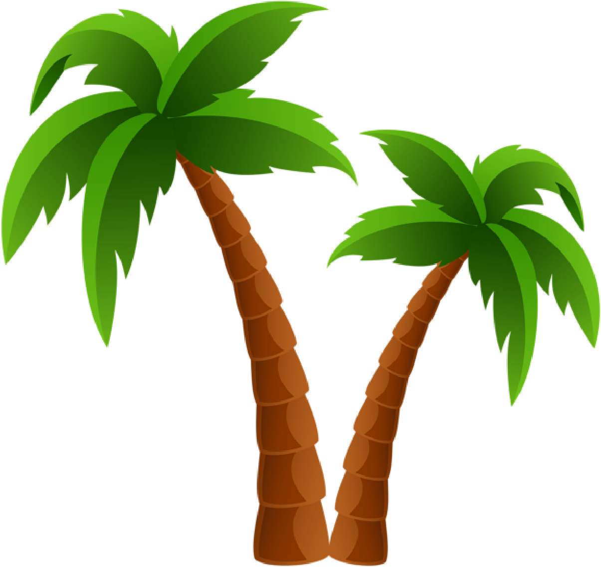 Cartoon Palm Tree Png (black, green)