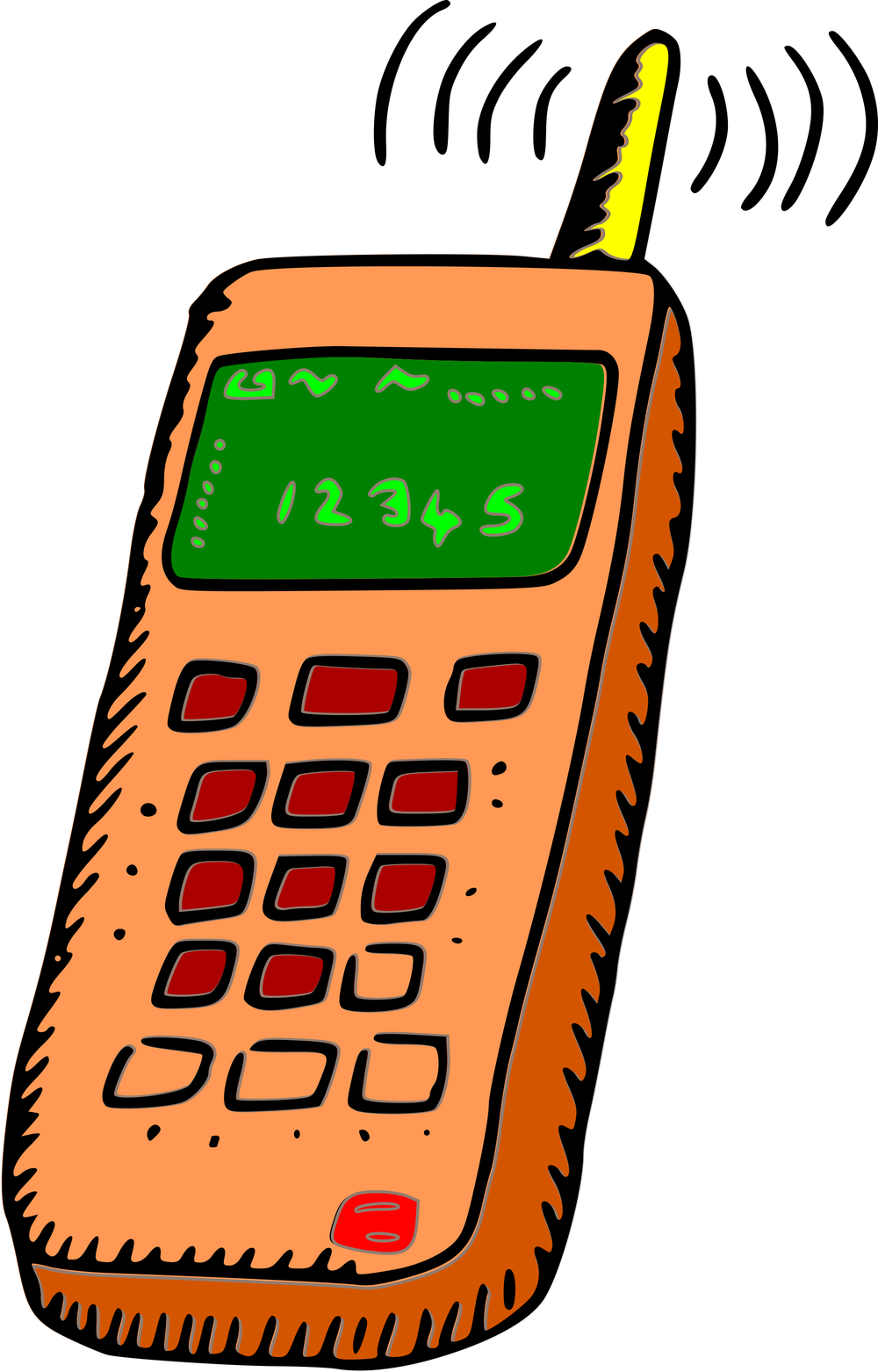 Cartoon Phone Png Isolated Hd (black, green, salmon)