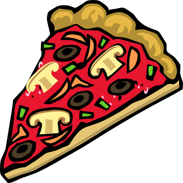 Cartoon Pizza Png File (white, red, black, chocolate)