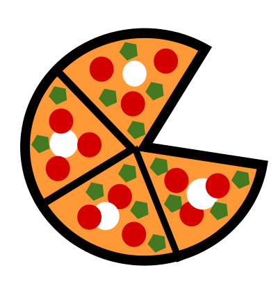 Cartoon Pizza Png Photos (black, white, orange, red)