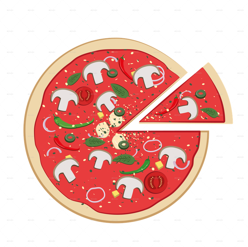 Cartoon Pizza Png Picture (black, chocolate)