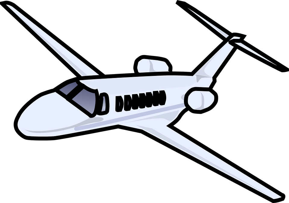 Cartoon Plane Png Isolated File (black, white, lavender)