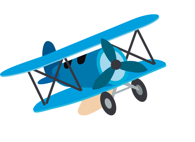 Cartoon Plane Png Pic (indigo, teal, black, greenish blue, pink)