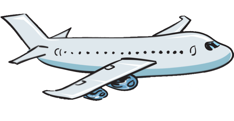 Cartoon Plane Png Transparent (black, white, lavender)