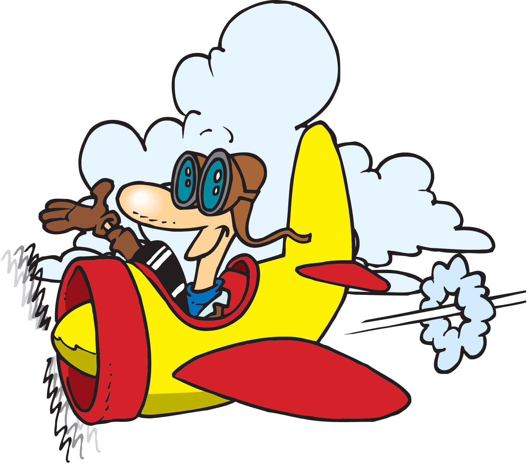 Cartoon Plane Png (white, red, yellow, lavender)