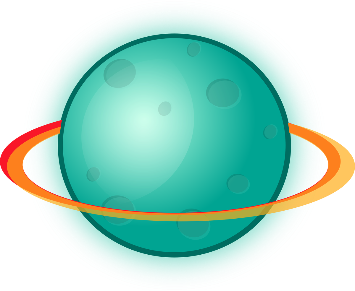 Cartoon Planet Png (black, teal, silver)