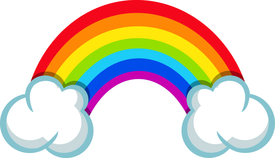 Cartoon Rainbow Png Pic (orange, red, black, white, gold)