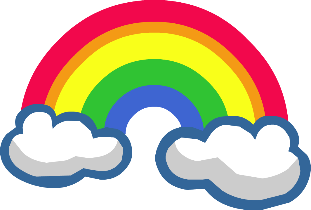 Cartoon Rainbow Transparent Png (red, yellow, black, white, lime)