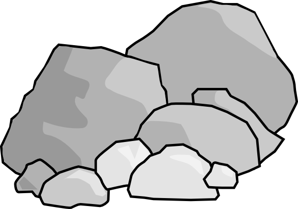 Cartoon Rock Png File (white, gray, silver, lavender)