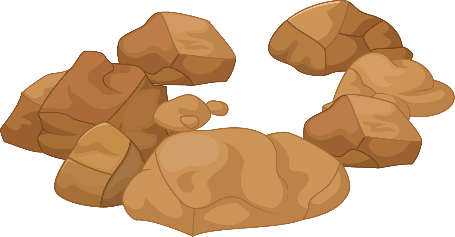 Cartoon Rock Png Hd (white, chocolate, salmon)