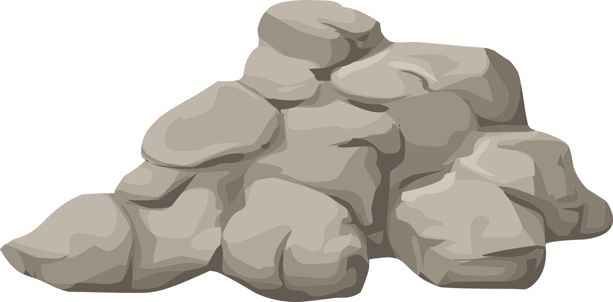 Cartoon Rock Png Isolated Image (black, gray, silver)