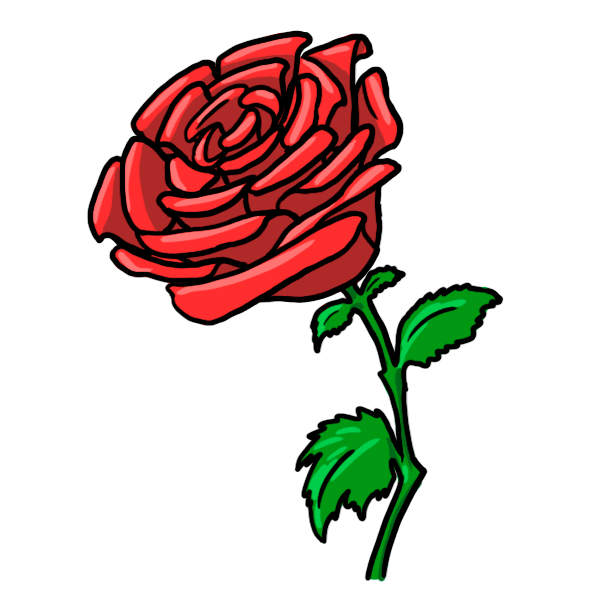 Cartoon Roses Png Photo (chocolate, green, red, white, black)