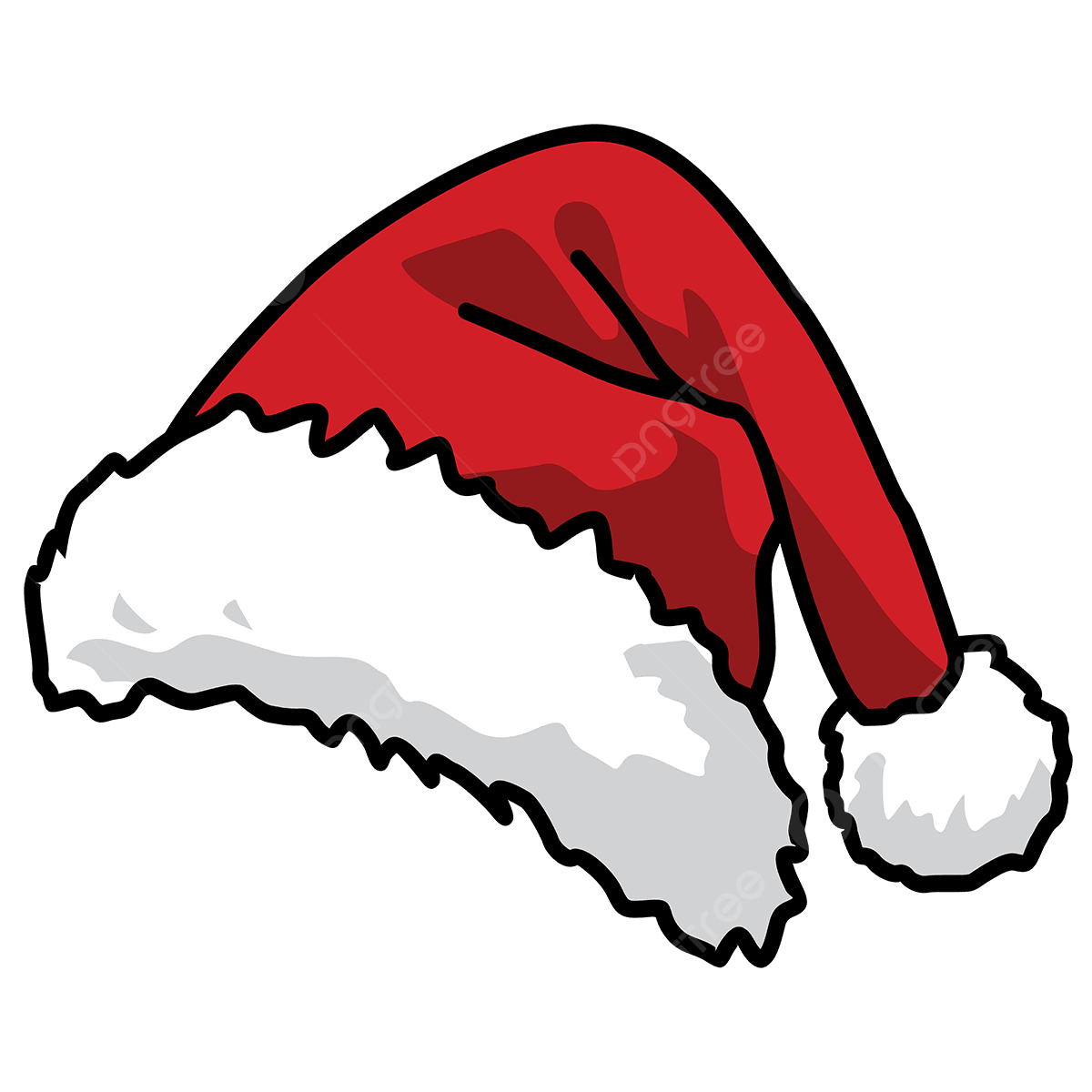 Cartoon Santa Hat Png Clipart (maroon, white, black, red, silver)