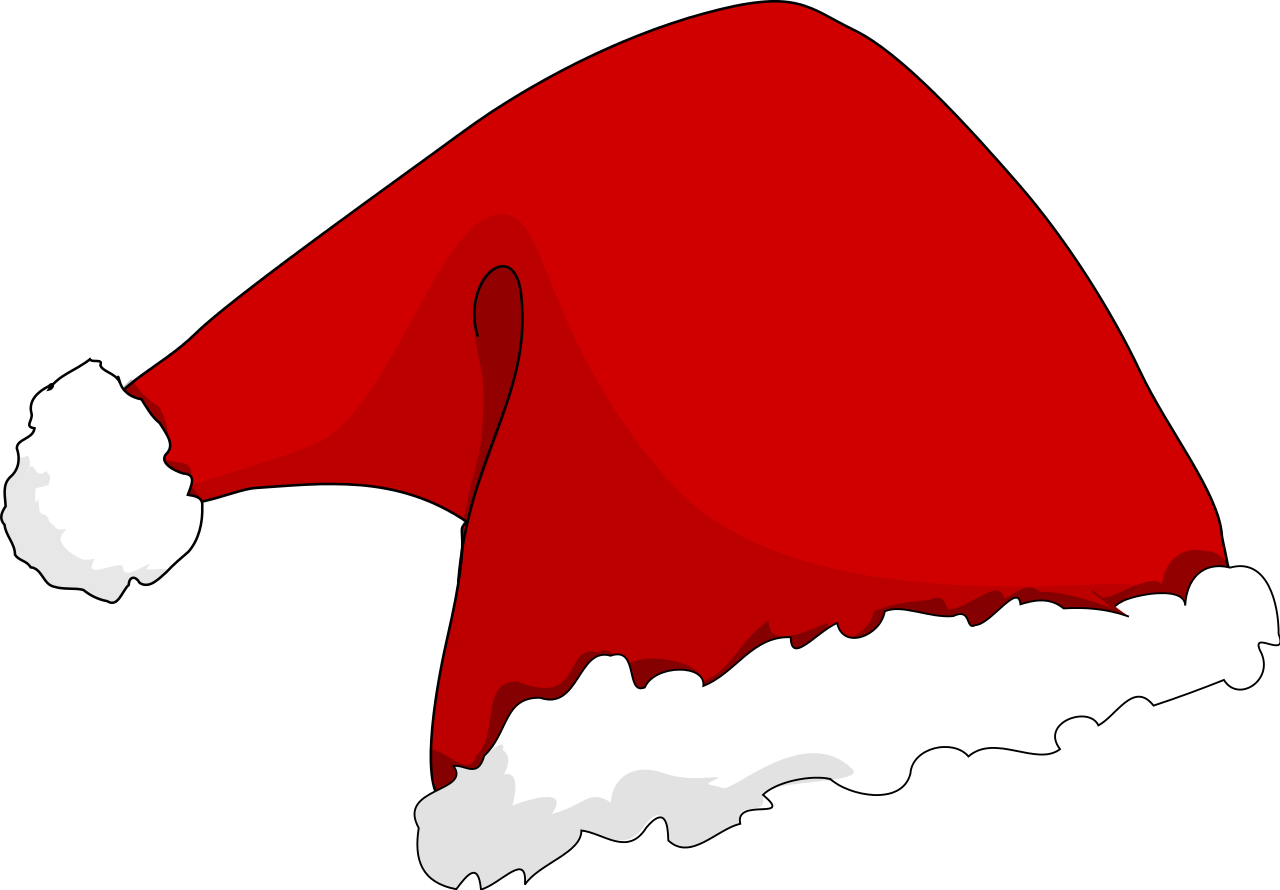 Cartoon Santa Hat Png File (maroon, white, black, lavender, red)