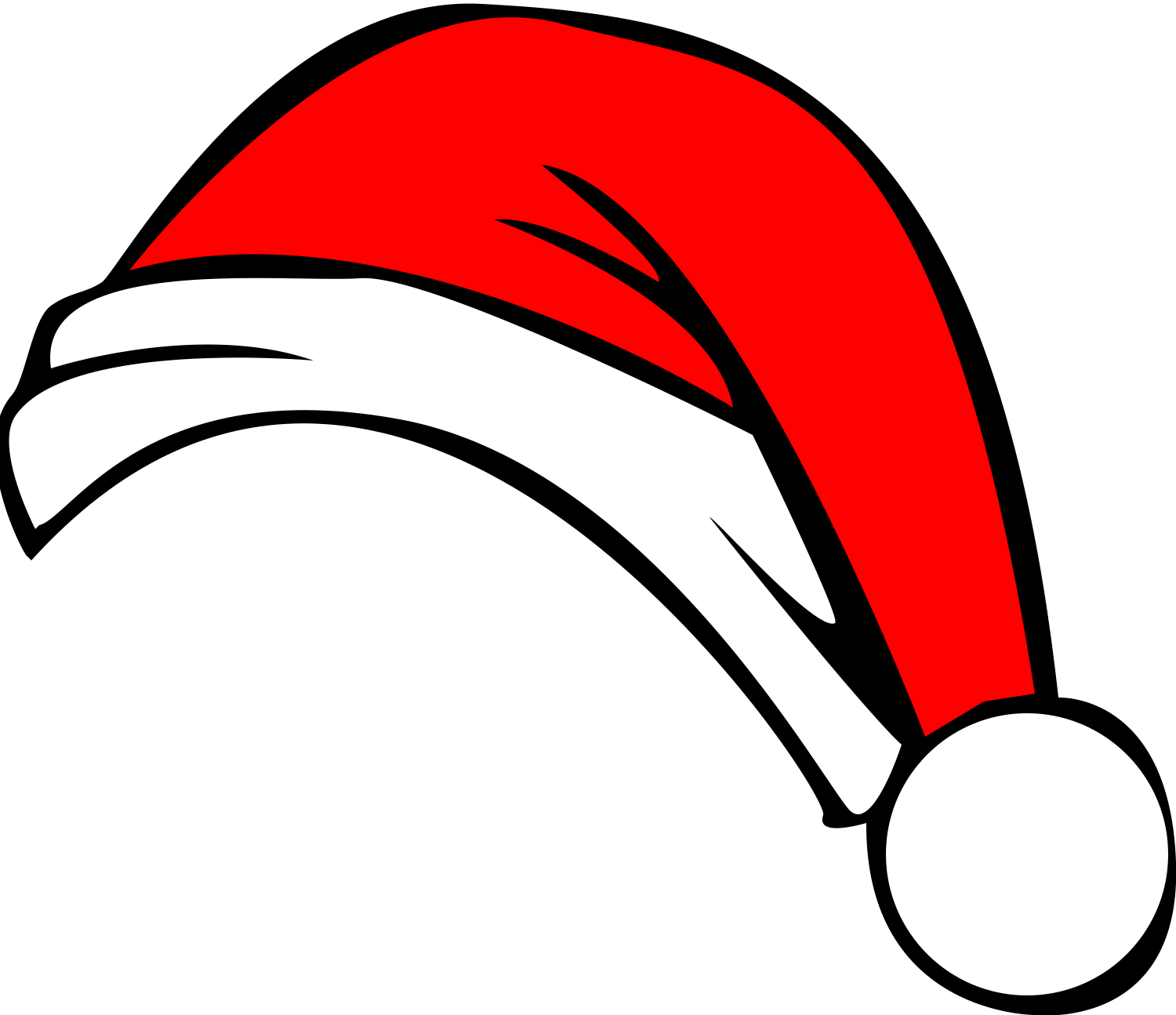 Cartoon Santa Hat Png Hd (salmon, red, white, black, gray)