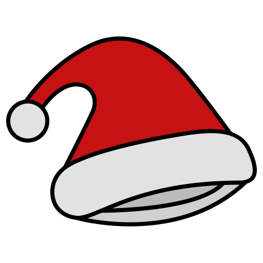 Cartoon Santa Hat Png Image File (black, lavender, red, silver)