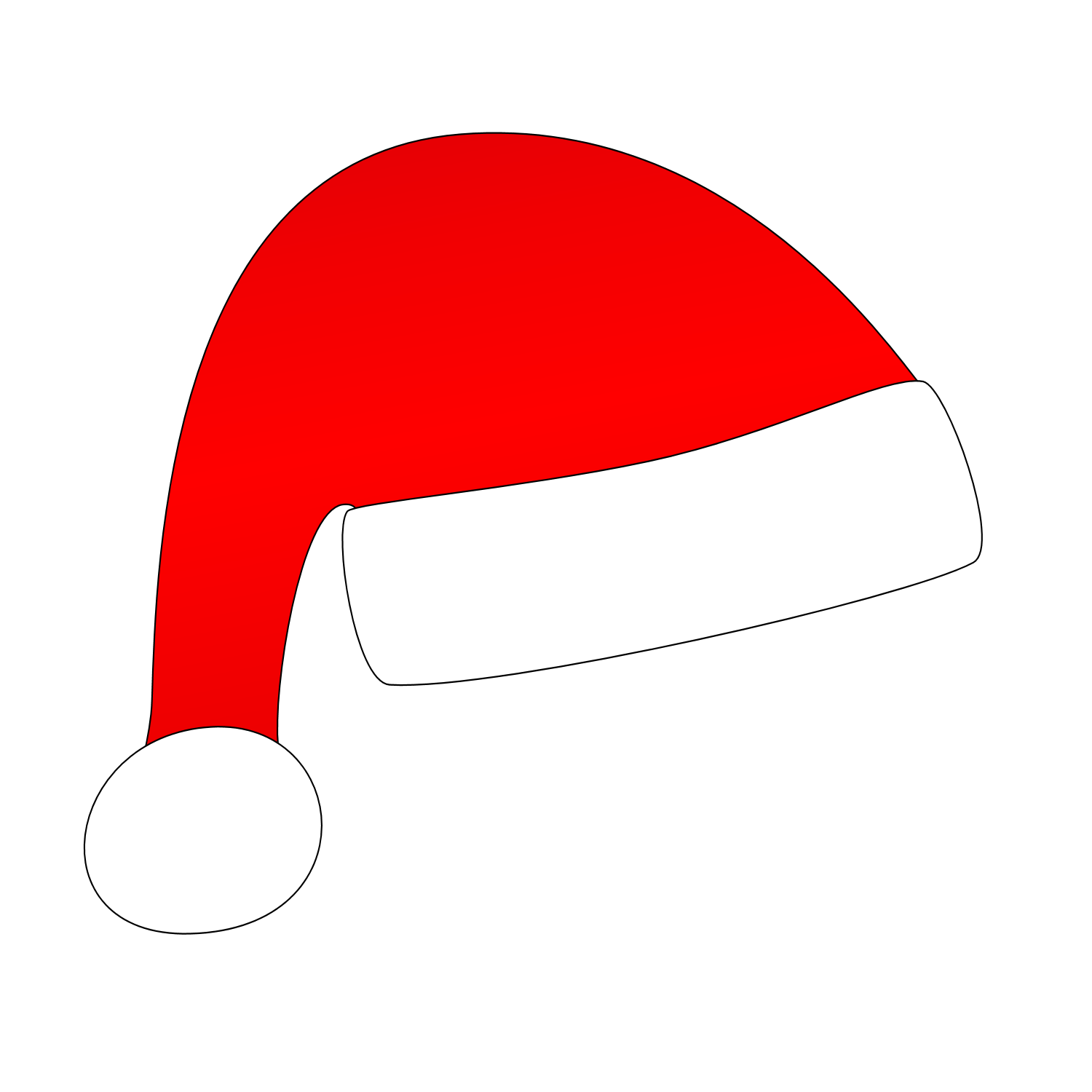 Cartoon Santa Hat Png Isolated Photo (black, white, red)