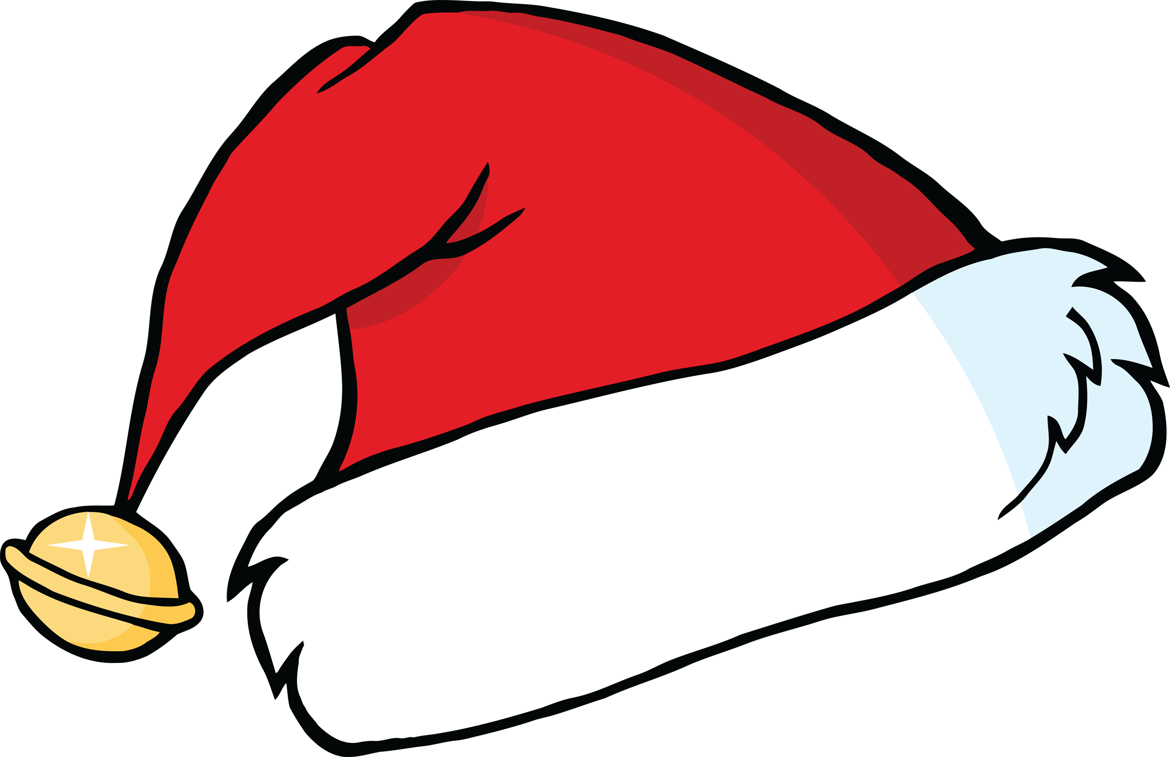 Cartoon Santa Hat Png Photo (chocolate, white, black, lavender, red)