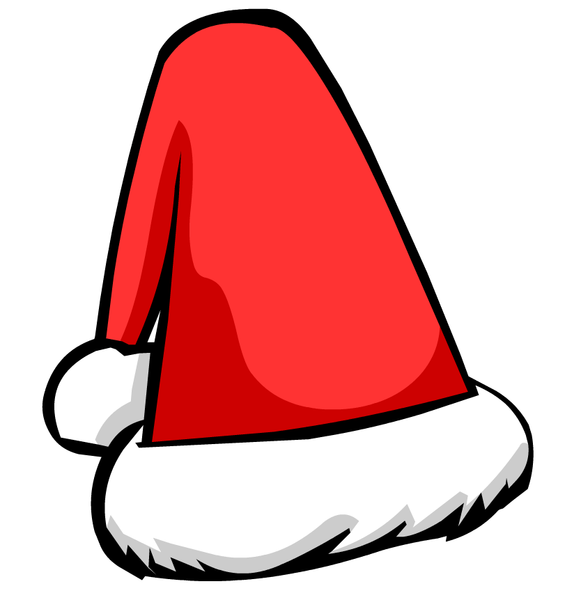 Cartoon Santa Hat Png (white, red, black, chocolate)