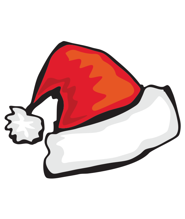 Cartoon Santa Hat Transparent (chocolate, lavender, red, white)