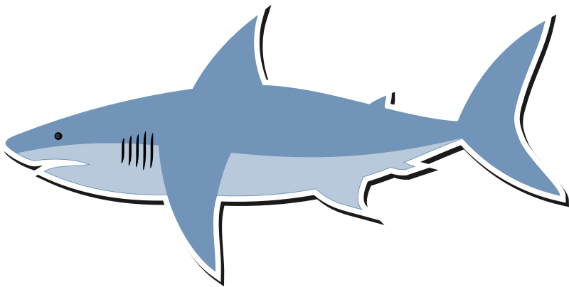 Cartoon Shark Png Clipart (black, gray, silver)