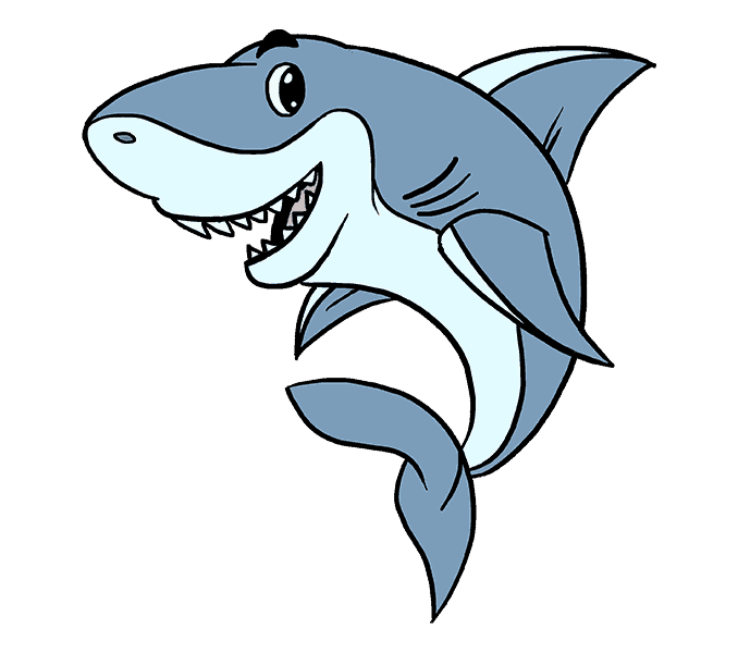 Cartoon Shark Png File (gray, silver, lavender)