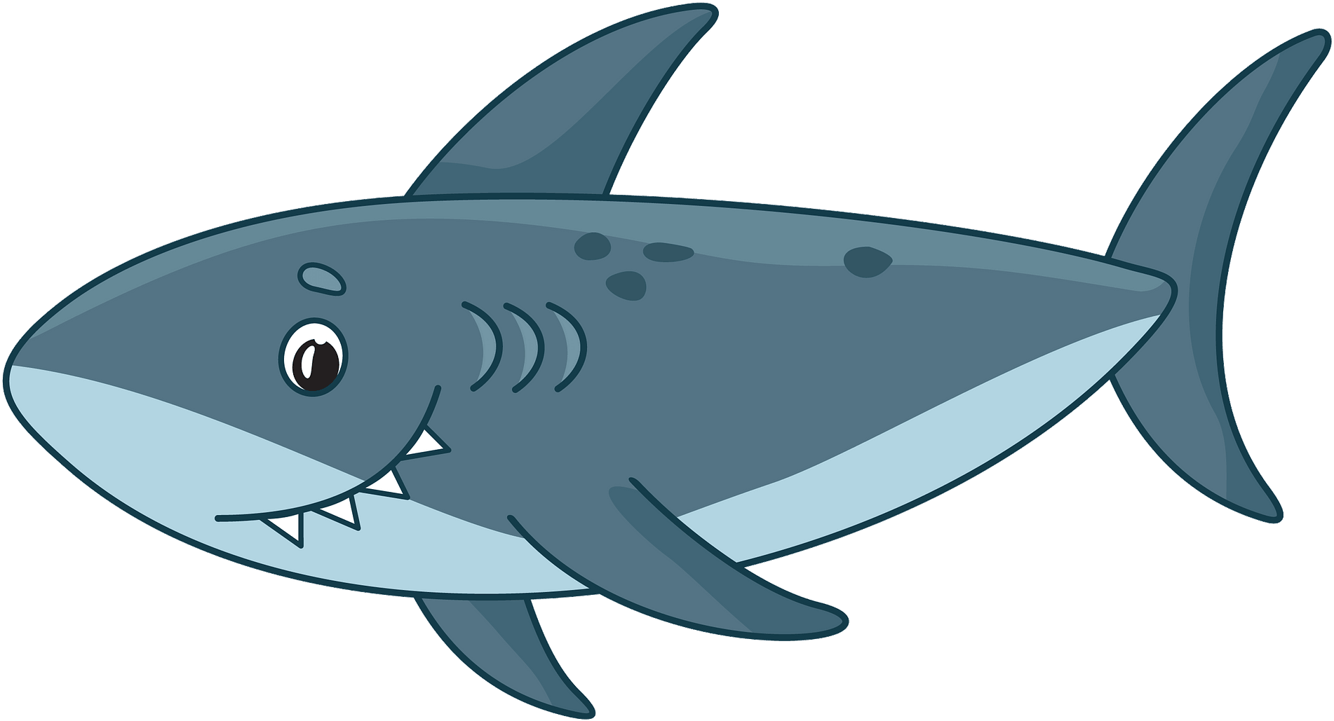 Cartoon Shark Png Isolated File (black, gray, silver, mint)