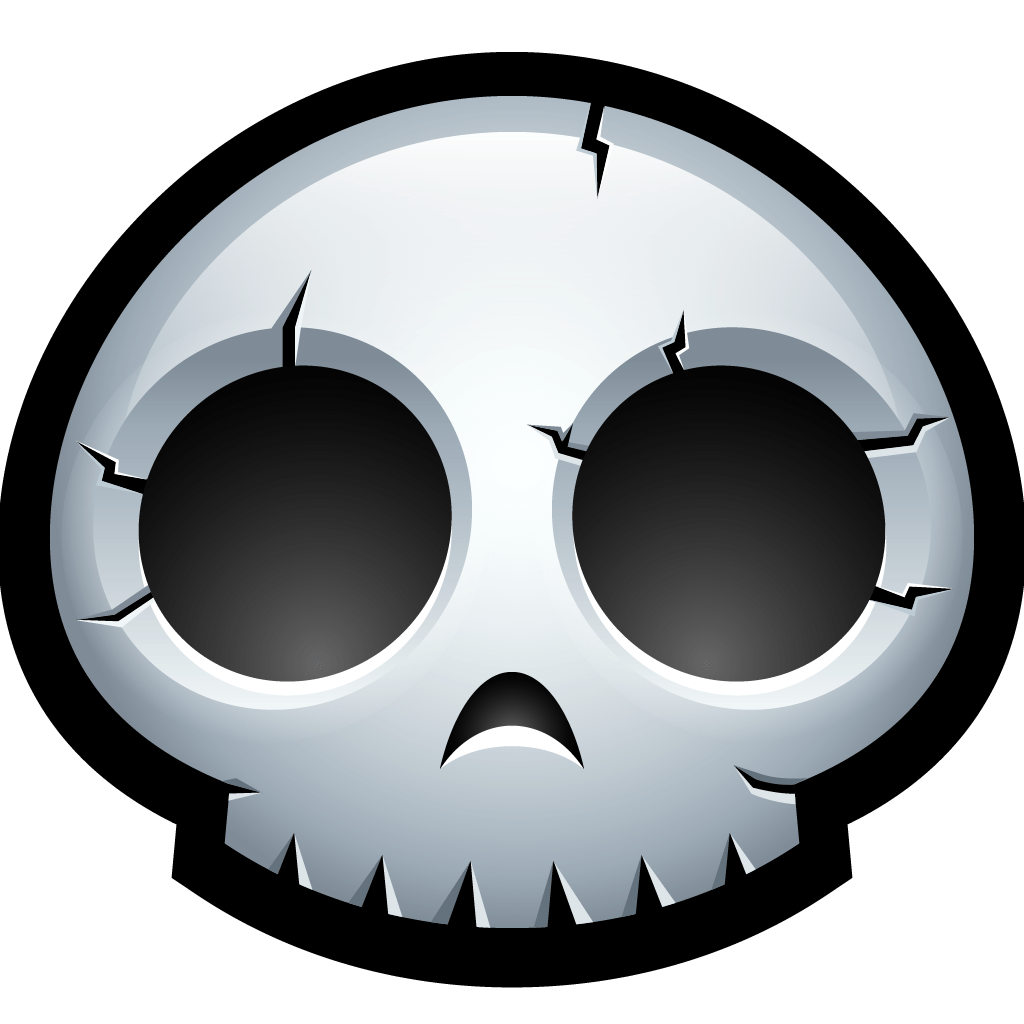 Cartoon Skull Download Png Image (black, gray, lavender)