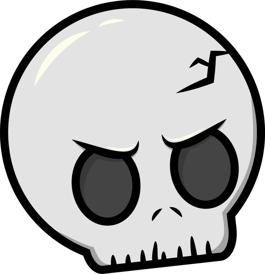 Cartoon Skull Png File (black, indigo, lavender)