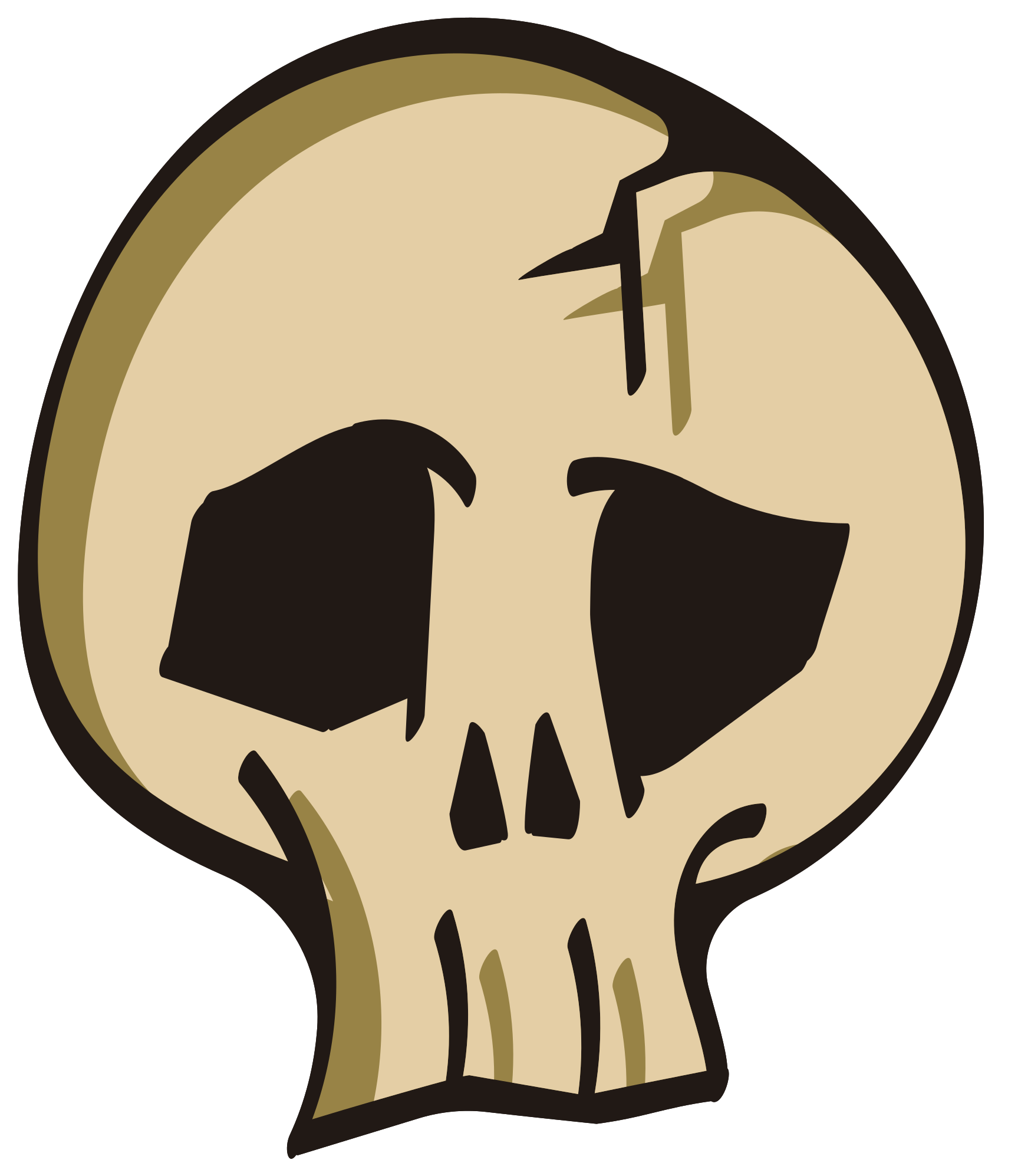 Cartoon Skull Png Image (black, gray, pink, silver)