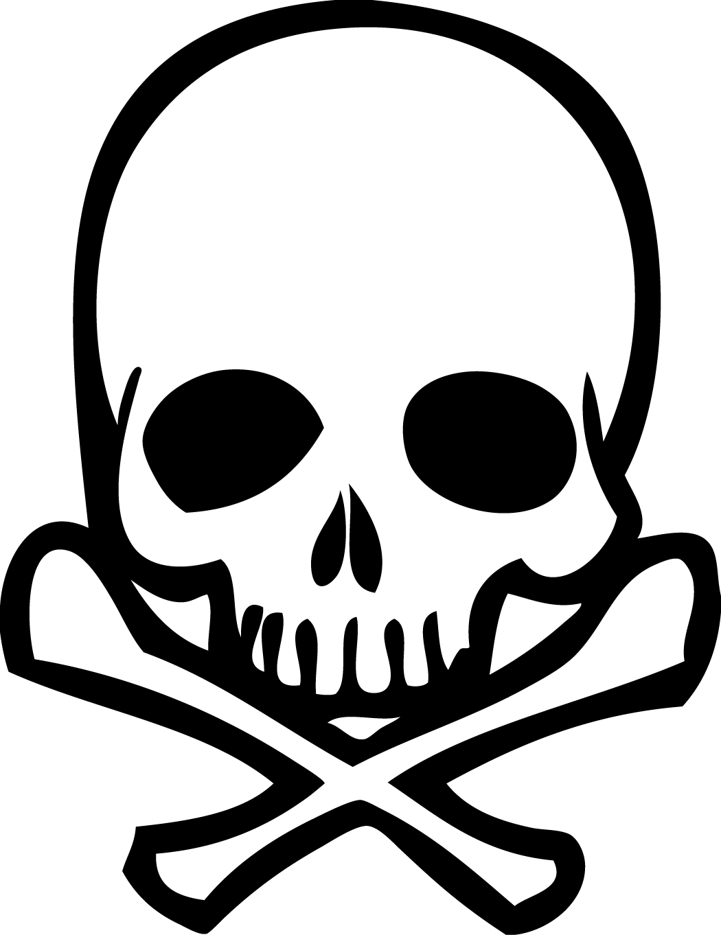 Cartoon Skull Png Isolated File (black, white)