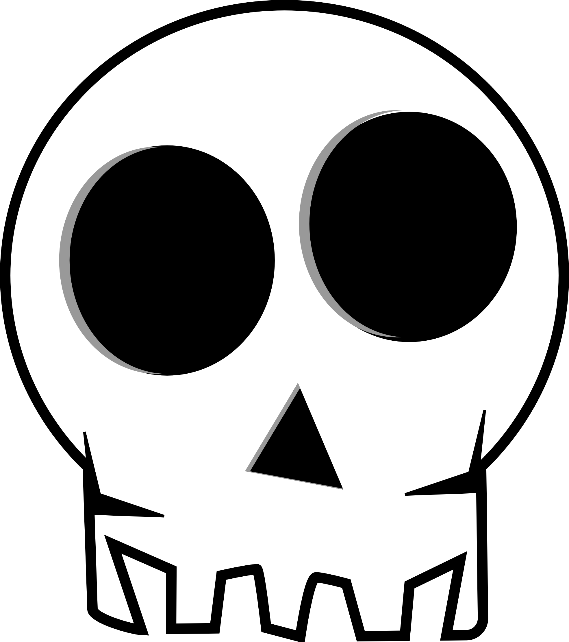 Cartoon Skull Png Isolated Photos (white, black)