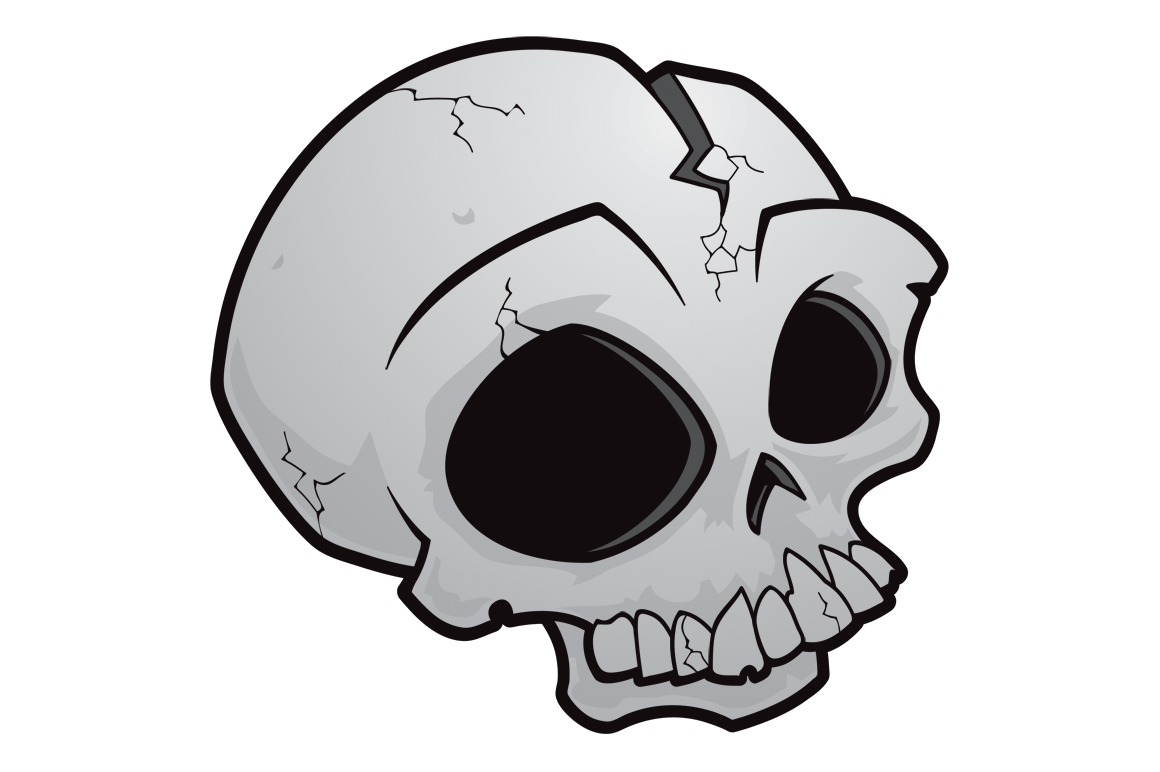 Cartoon Skull Png Photo (white, black, silver, lavender)