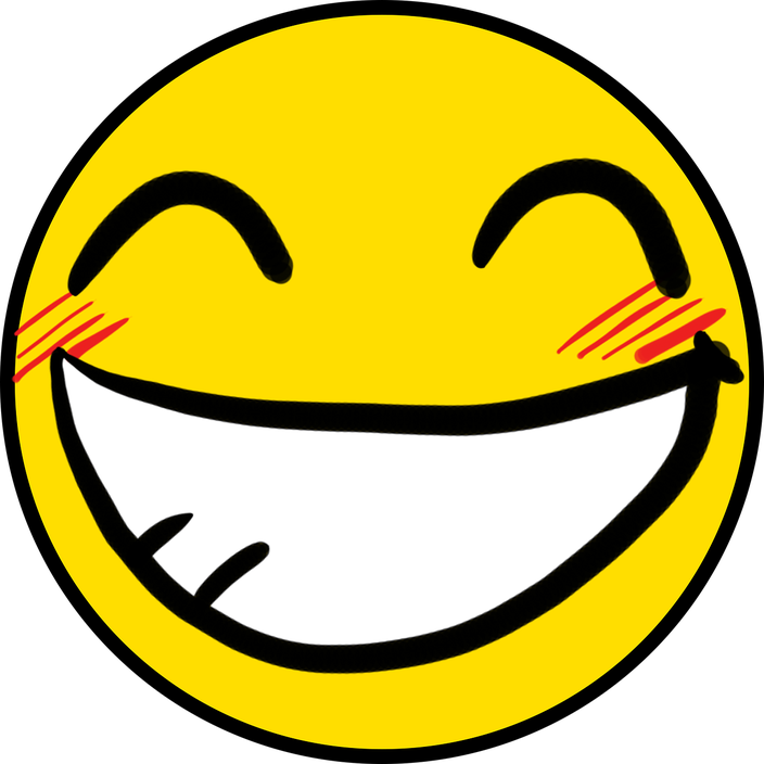 Cartoon Smile Png Image (black, white, gold)